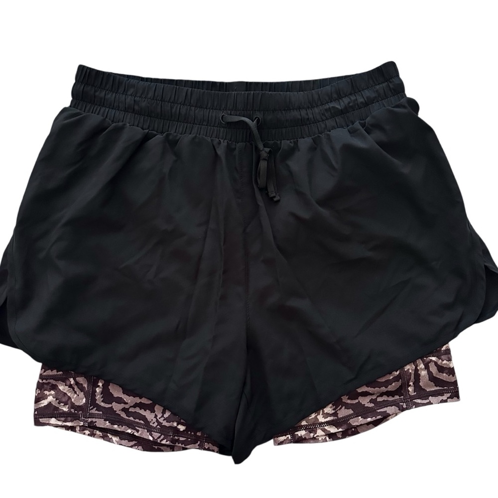 Fabletics | Black Athletic Shorts w/ Animal Print  M